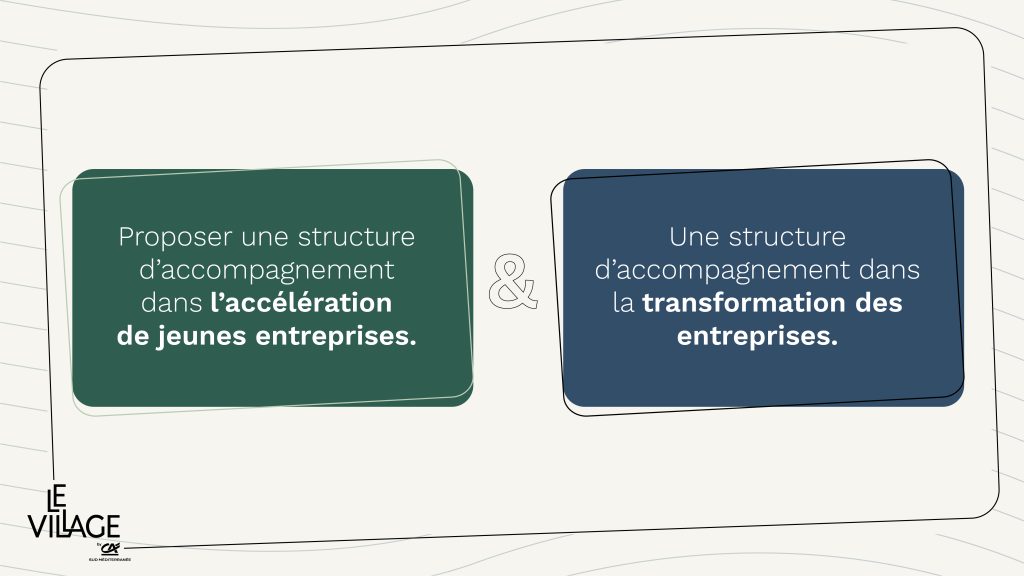 Une structure d'accélération des jeunes entreprises et de transformation d'entreprises établies.